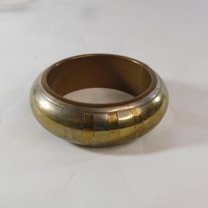 Vintage Wide Chunky Brass Bracelet